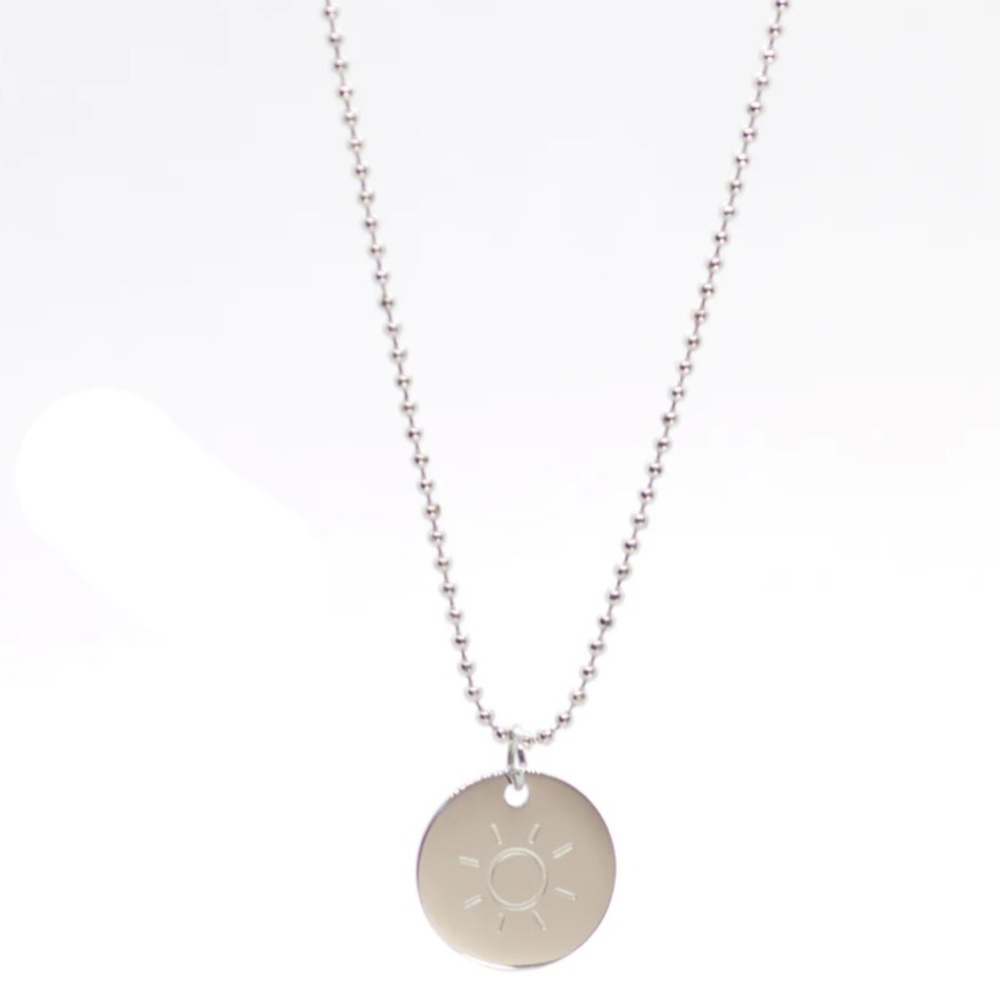 Salty Cali Lil Tokens Sun Necklace Silver